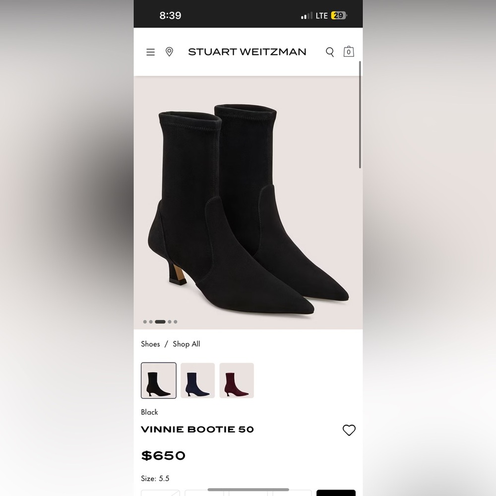 Stewart Weitzman Vinnie Bootie 50